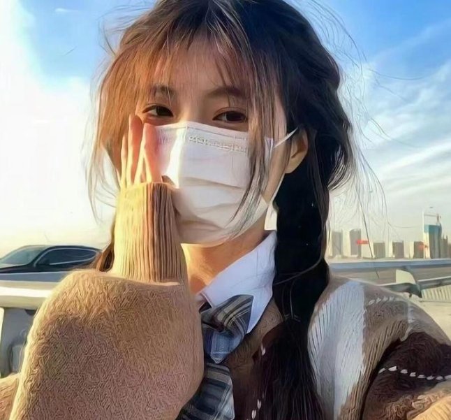 蓝色嘴巴的脸